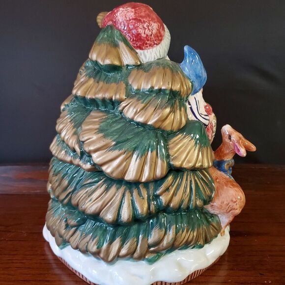 Fitz & Floyd Forest Festival Santa Cookie Jar - Picture 4 of 11